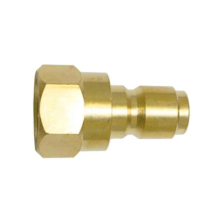 Interstate Pneumatics 3/8 Inch Straight Through Brass Coupler Plug x 3/8 Inch Female NPT CPNV660B